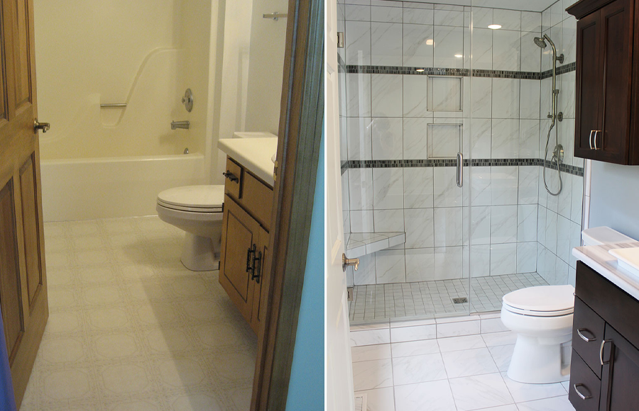 Bathroom before and after nyc precision buildworks